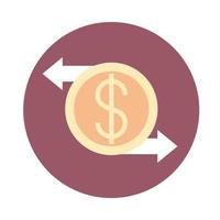 mobile banking denaro moneta scambio icona stile blocco finanziario vettore