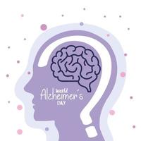 giornata mondiale dell'alzheimer con testa di profilo vettore