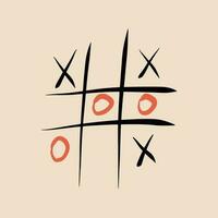 tic-tac-toe gioco. vettore illustrazione nel scarabocchio stile.