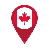 bandiera canadese del giorno del canada nell'icona di stile piatto del perno di navigazione vettore