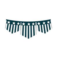 felice festa dell'indipendenza bandiera americana in zigoli decorazione celebrazione nazionale silhouette stile icona vettore