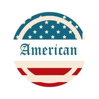 felice giorno dell'indipendenza bandiera americana lettering design nazionale icona stile piatto vettore