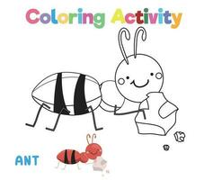 colorazione animale foglio di lavoro pagina. divertimento attività per bambini. educativo stampabile colorazione foglio di lavoro. colorazione attività per bambini. vettore illustrazione.