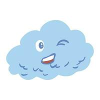 carino nube occhiolino illustrazione ,Bene per grafico design risorse, bambini prenotare, copertina libri, manifesti, opuscoli, adesivi e di più. vettore