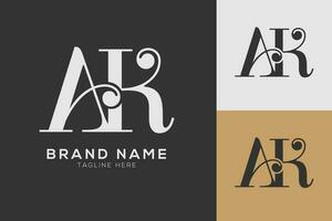 ar lettera combinato logo design monogramma vettore illustrazione