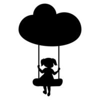 bambini e nuvole logo design vettore