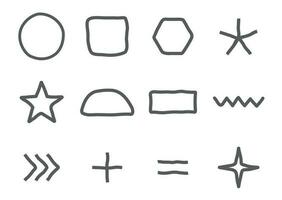 mano disegnato di base geometrico forme icona simbolo vettore illustrazione