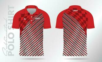 rosso sublimazione polo camicia modello modello design per badminton maglia, tennis, calcio, calcio o sport uniforme vettore