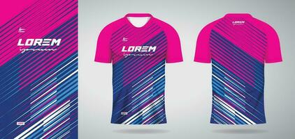 blu rosa gli sport maglia modello per calcio uniforme camicia design vettore