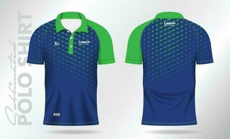 blu verde sublimazione polo camicia modello modello design per badminton maglia, tennis, calcio, calcio o sport uniforme vettore