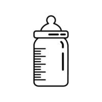alimentazione bottiglia icona, bambino simbolo, latte bottiglia icona su bianca sfondo. vettore