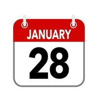 28 gennaio, calendario Data icona su bianca sfondo. vettore