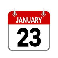 23 gennaio, calendario Data icona su bianca sfondo. vettore