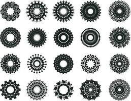 impostato di mandala stile decorativo ornamento per festivo, saluti e nozze sfondi. vettore