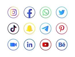 logo dei social media cerchio bianco vettore