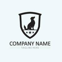 cane logo e icona animale vettore illustrazione design grafico