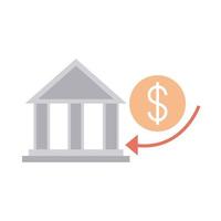 mobile banking denaro bancario investimento finanziario icona di stile piatto financial vettore
