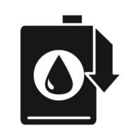 gallone risorsa giù crisi commerciale economia prezzo del petrolio crash silhouette icona di stile vettore