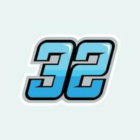 32 numero da corsa design vettore