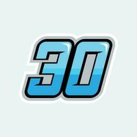 30 numero da corsa design vettore