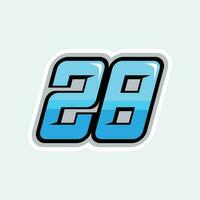 28 numero da corsa design vettore