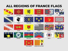 Francia stati e stati bandiere collezione design modello vettore