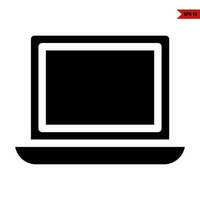 icona del glifo del laptop vettore