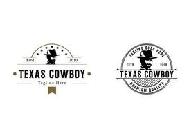 Vintage ▾ retrò Texas cowboy logo design modello vettore