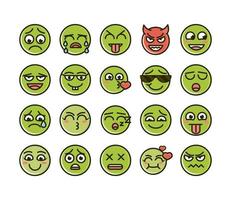 emoticon faccine divertenti espressioni set di icone vettore