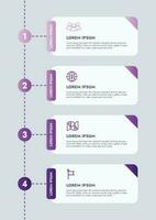 Infografica modello per presentazioni e Caratteristiche dati visualizzazione include un' processi grafico con diagrammi, passi, opzioni. il concetto per marketing attraverso illustrazioni per guidare per successo. vettore