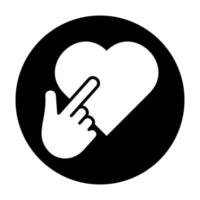mano dito amore icona logo Comunità nero cerchio bianca design vettore