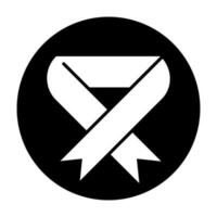 AIDS nastro icona logo Comunità nero cerchio bianca design vettore