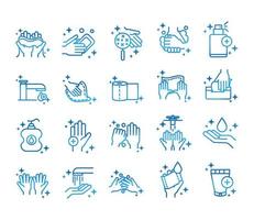 icona di stile sfumato per la prevenzione delle malattie e l'assistenza sanitaria per l'igiene delle mani personali vettore