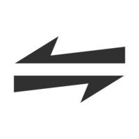 icona relativa alla direzione della freccia le frecce indicano due lati stile silhouette vettore