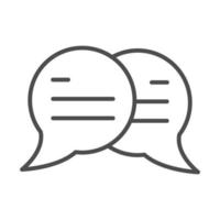 fumetto messaggio sms chat icona stile linea vettore