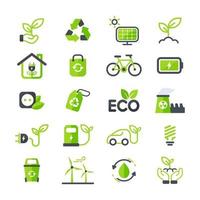 eco icona ecologia vector design il concetto di cura dell'ambiente utilizzando l'energia naturale