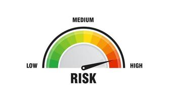 concetto ad alto rischio sull'illustrazione vettoriale del tachimetro icona del tachimetro infografica colorata elemento indicatore vettore