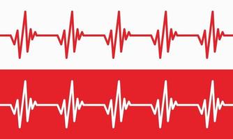 illustrazione della linea del battito cardiaco traccia del polso ecg o ekg cardio grafico simbolo per illustrazione vettoriale di analisi sana e medica