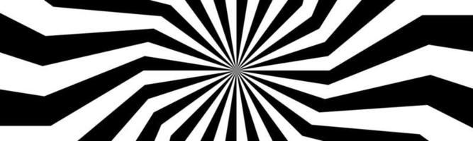 intestazione a spirale in bianco e nero che vortica illustrazione vettoriale astratta banner radiale