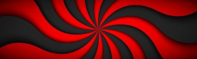 decorativo moderno rosso intestazione a spirale vorticoso modello radiale banner semplice astratto illustrazione vettoriale