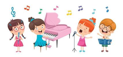 bambini divertenti che suonano musica vettore