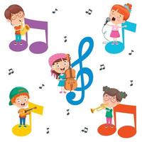 bambini divertenti che suonano musica vettore