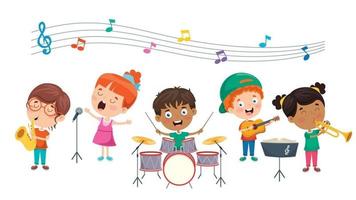 bambini divertenti che suonano musica vettore