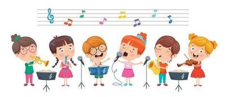 bambini divertenti che suonano musica vettore