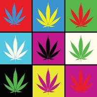 poster psicopatico foglia di cannabis cannabis vettore