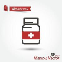 medicina bottiglia icona vettore medico