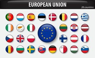 bandiere dell'unione europea e dei membri vettore