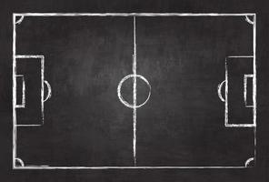 illustrazione realistica campo di calcio o di calcio sull'immagine di sfondo della trama della lavagna per il concetto di torneo internazionale del campionato mondiale 2018 vettore