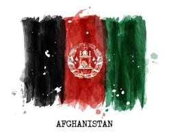 pittura ad acquerello bandiera dell'afghanistan vettore