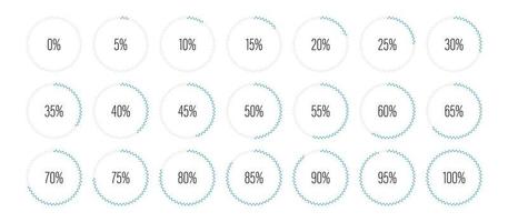 set di diagrammi di percentuale del cerchio vettore
